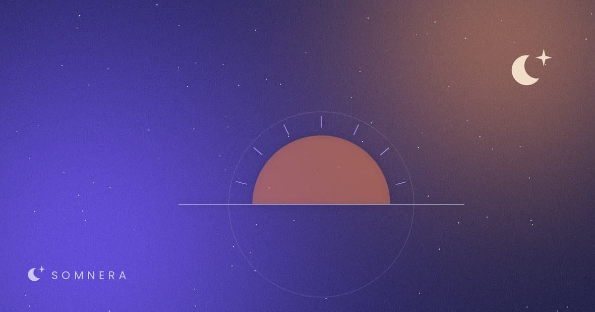 A sun rising over a horizon line on a night-sky background